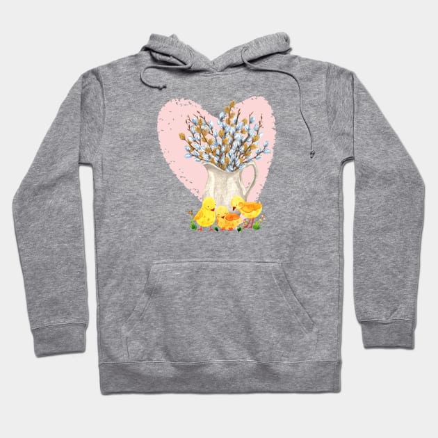 Easter willows and Easter chicks Hoodie by DAZu